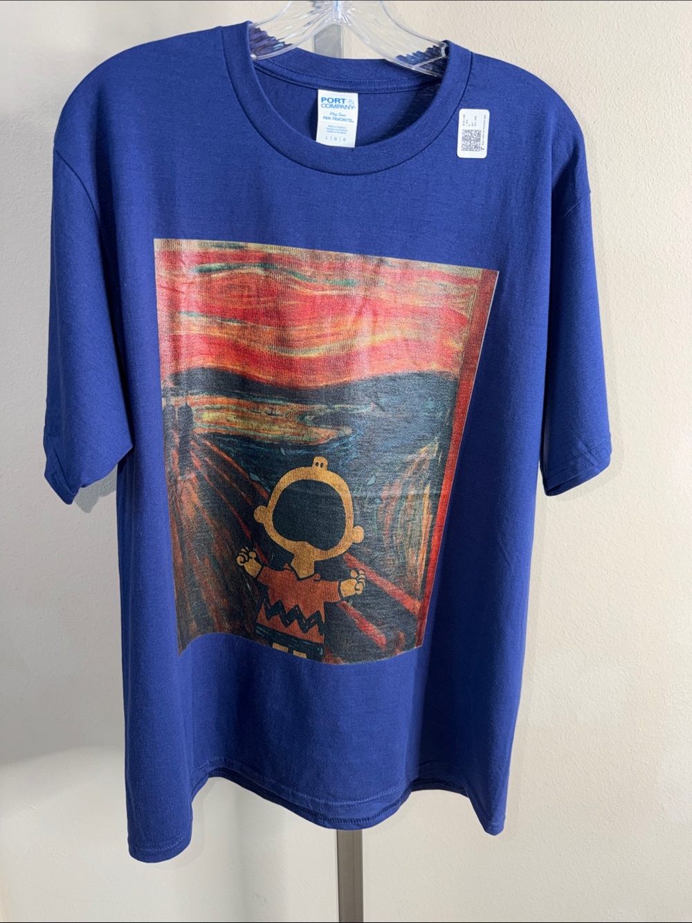 NWT Charlie Brown The Scream Peanuts T-shirt Port & Co Large
